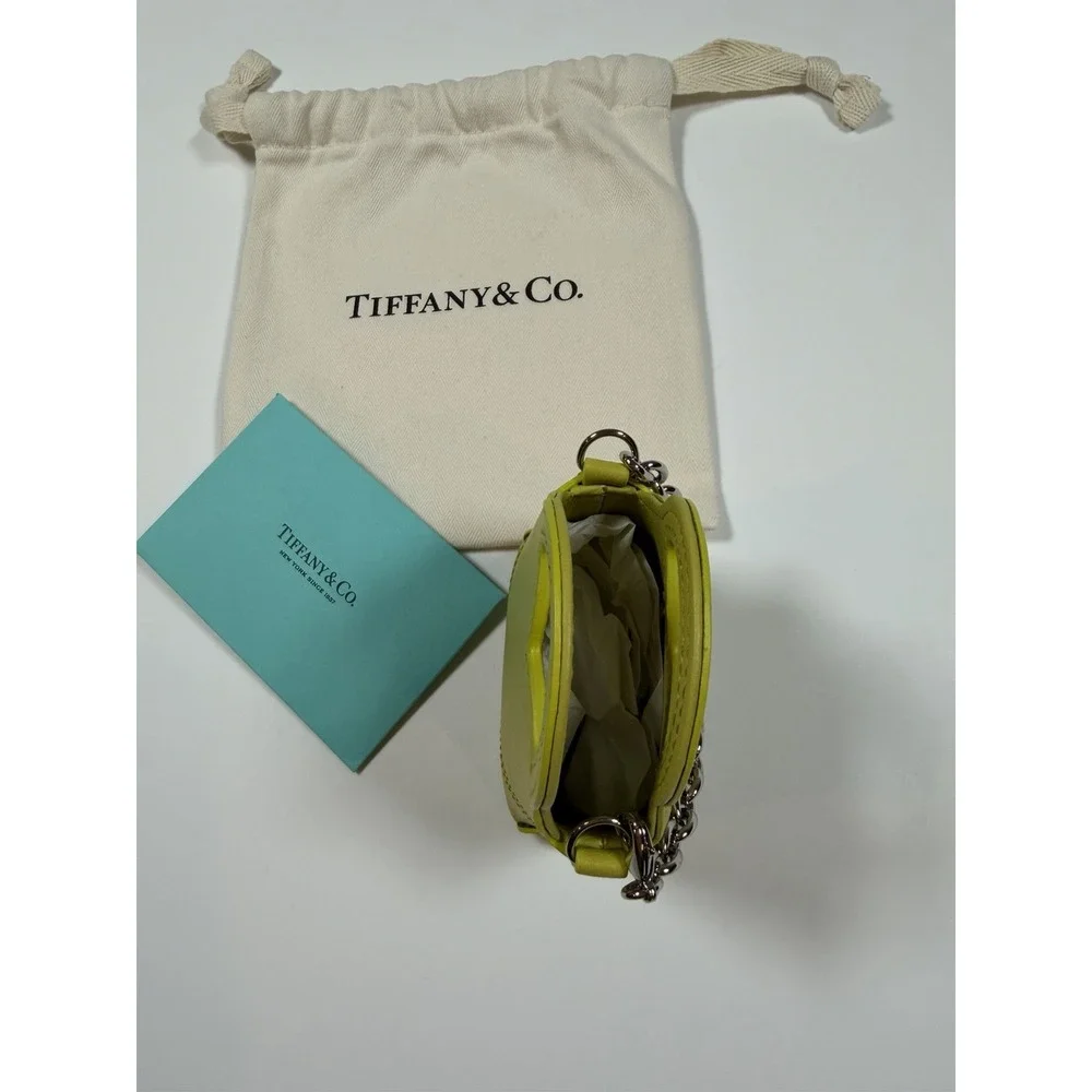 Tiffany & Co. Please Return To Tiffany Chartreuse Leather Nano Micro Charm Bag